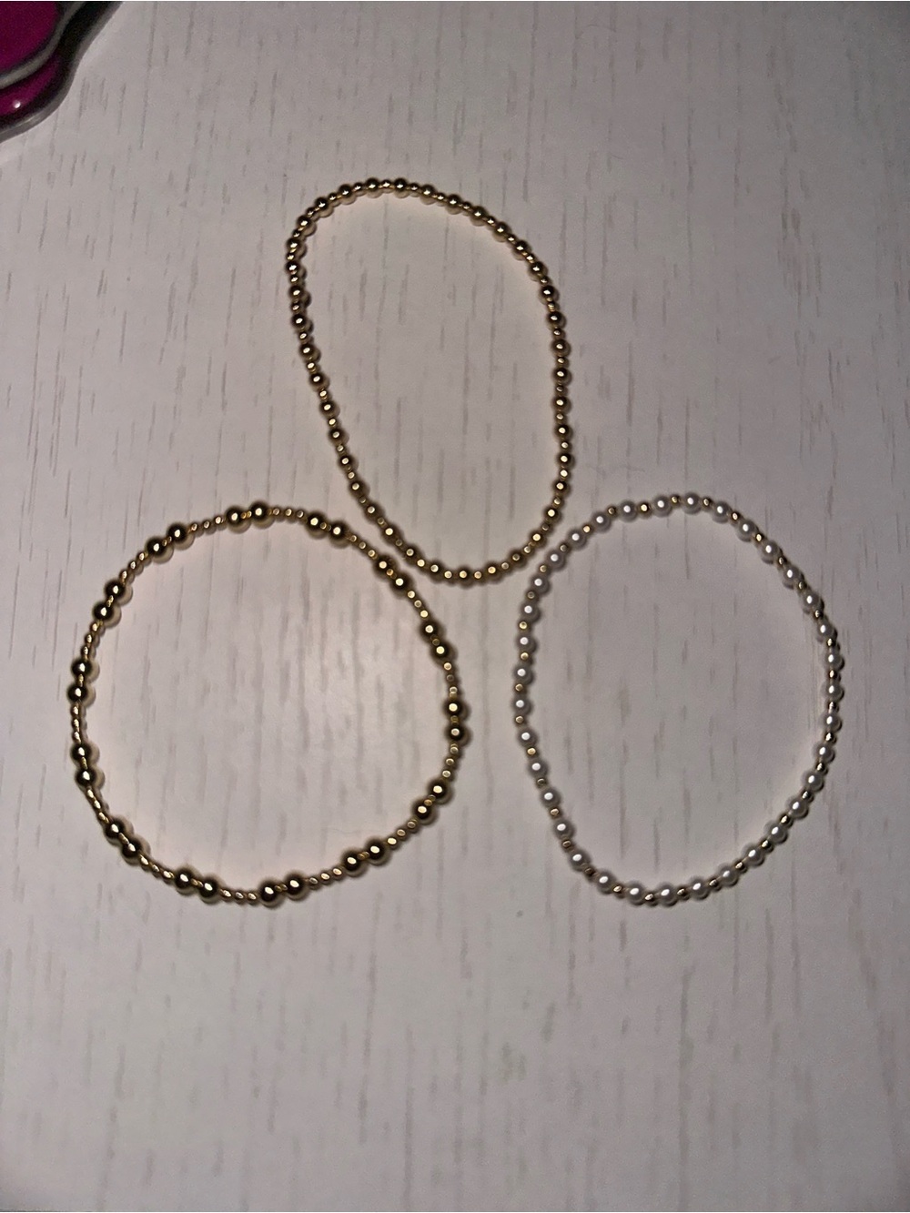 Enewton Gold and Silver Beaded Stretch Bracelets - Set of 3